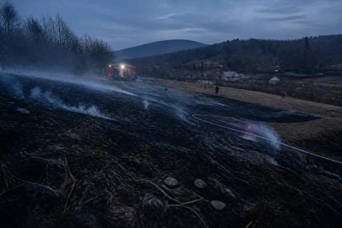 Incendiile au cuprins 86 de hectare în Hunedoara. ISU a mobilizat 70 de pompieri